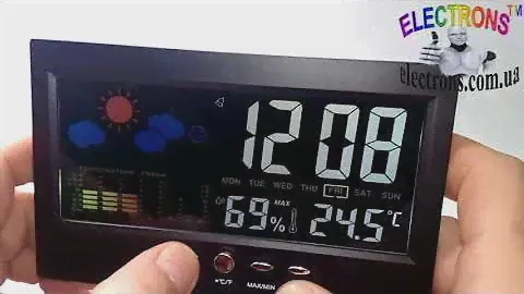 Метеостанция цифровая с термометром, календарь, гигрометр, будильник и подсветка - Electrons TM